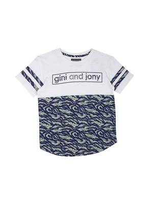 White Printed Cotton Boys Tshirts 1