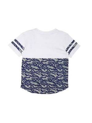 White Printed Cotton Boys Tshirts 2