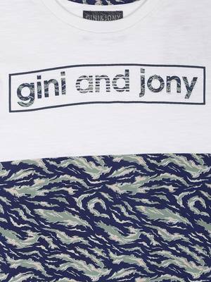 White Printed Cotton Boys Tshirts 3