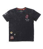 Black Printed Cotton Boys Tshirts