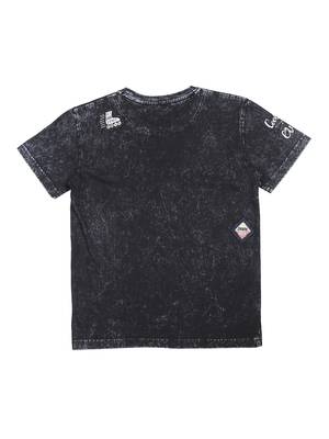 Black Printed Cotton Boys Tshirts 2