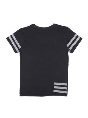 Black Printed Cotton Boys Tshirts 2
