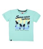 Green Printed Cotton Boys Tshirts