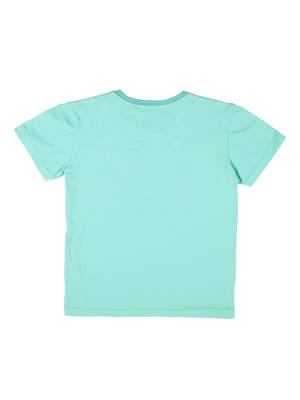Green Printed Cotton Boys Tshirts 2