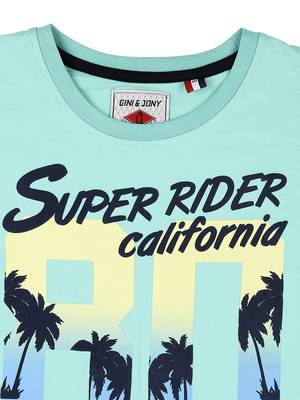 Green Printed Cotton Boys Tshirts 3