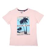 Pink Printed Cotton Boys Tshirts