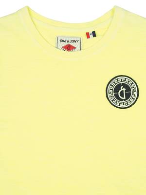 Yellow Printed Cotton Boys Tshirts 3