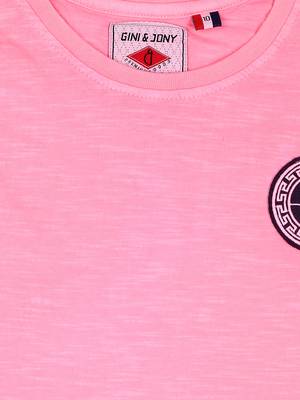 Pink Printed Cotton Boys Tshirts 3
