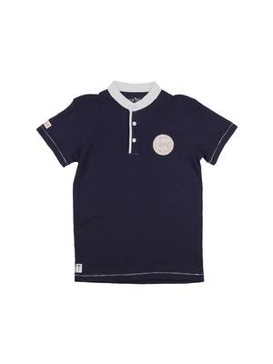 Blue Printed Cotton Boys Tshirts 1