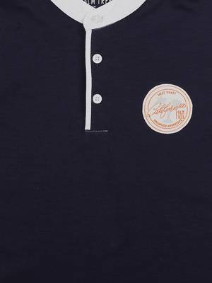 Blue Printed Cotton Boys Tshirts 3