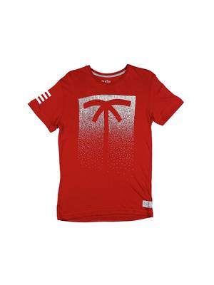Maroon Printed Cotton Boys Tshirts 1