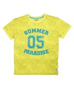 Green Printed Cotton Boys Tshirts