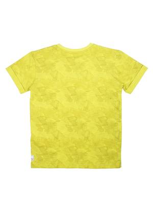 Green Printed Cotton Boys Tshirts 2