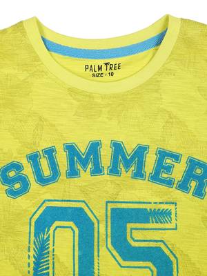Green Printed Cotton Boys Tshirts 3