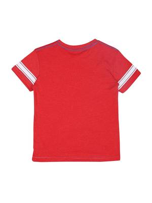 Red Printed Cotton Boys Tshirts 2