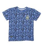 Blue Printed Cotton Boys Tshirts