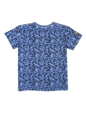 Blue Printed Cotton Boys Tshirts 2