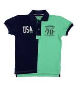 Green Printed Cotton Boys Tshirts