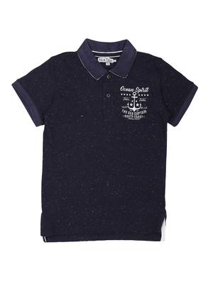 Blue Printed Cotton Boys Tshirts 1