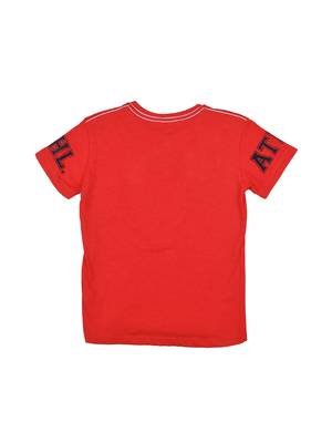Red Printed Cotton Boys Tshirts 2