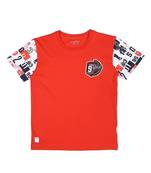 Red Printed Cotton Boys Tshirts