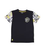 Blue Printed Cotton Boys Tshirts