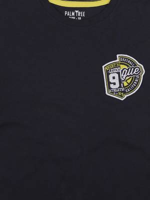 Blue Printed Cotton Boys Tshirts 3