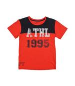 Red Printed Cotton Boys Tshirts