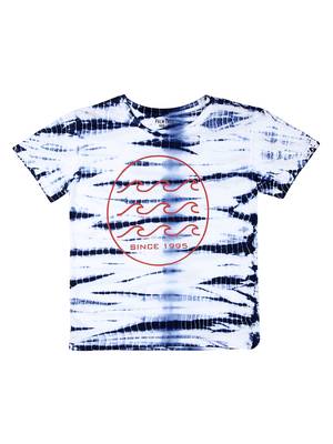 Blue Printed Cotton Boys Tshirts 1