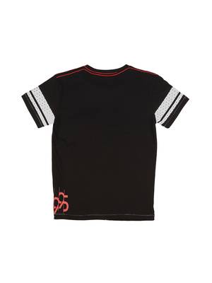 Black Printed Cotton Boys Tshirts 2