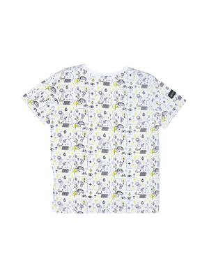 White Printed Cotton Boys Tshirts 2