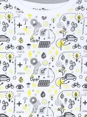 White Printed Cotton Boys Tshirts 3