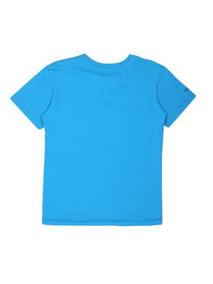 Blue Printed Cotton Boys Tshirts 2