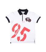 White Printed Cotton Boys Tshirts