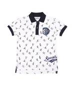 White Printed Cotton Boys Tshirts