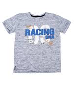 Grey Printed Cotton Boys Tshirts