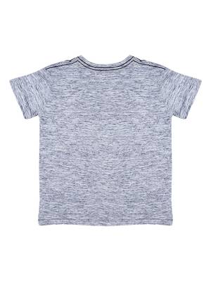 Grey Printed Cotton Boys Tshirts 2
