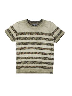 Beige Printed Cotton Boys Tshirts 1