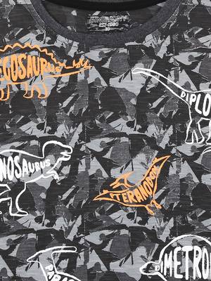White Printed Cotton Boys Tshirts 3