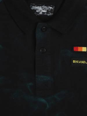 Black Printed Cotton Boys Tshirts 3
