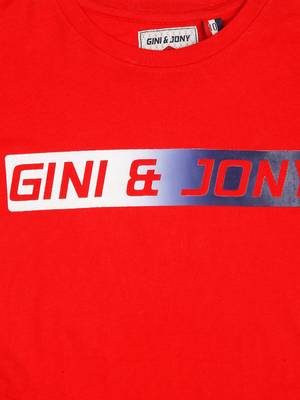 Red Printed Cotton Boys Tshirts 3