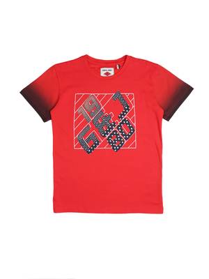 Red Printed Cotton Boys Tshirts 1