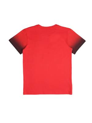 Red Printed Cotton Boys Tshirts 2