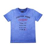 Blue Printed Cotton Boys Tshirts