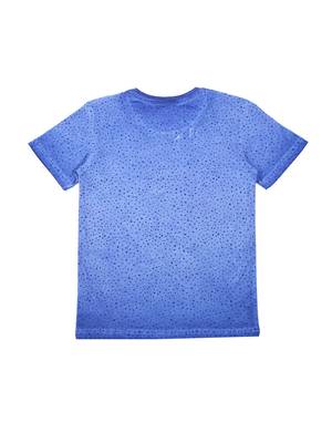 Blue Printed Cotton Boys Tshirts 2