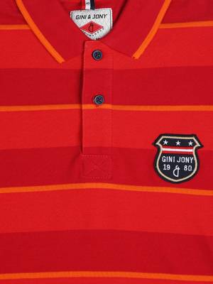 Maroon Printed Cotton Boys Tshirts 3