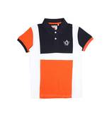 Orange Printed Cotton Boys Tshirts