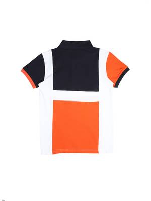 Orange Printed Cotton Boys Tshirts 2