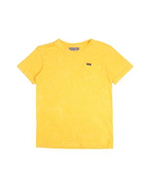 Yellow Printed Cotton Boys Tshirts 1