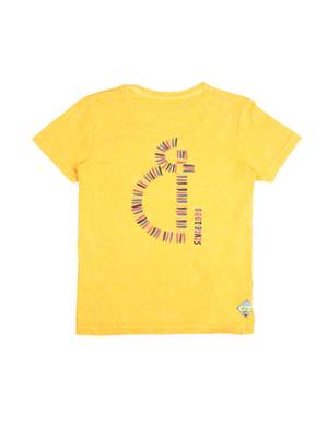 Yellow Printed Cotton Boys Tshirts 2